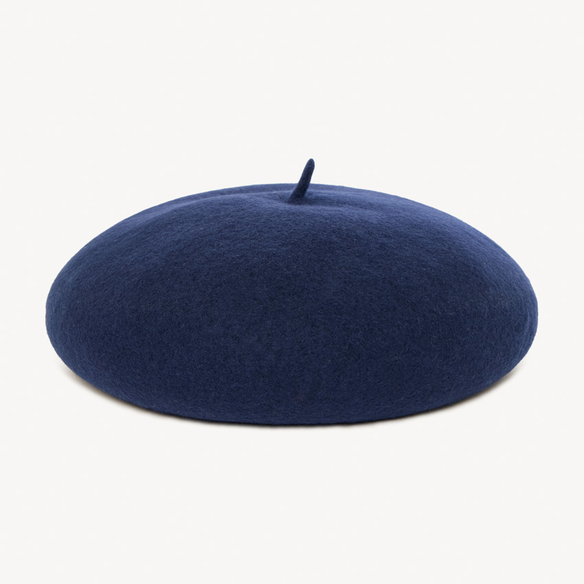 Béret en feutrine uni bleu marine pour fille