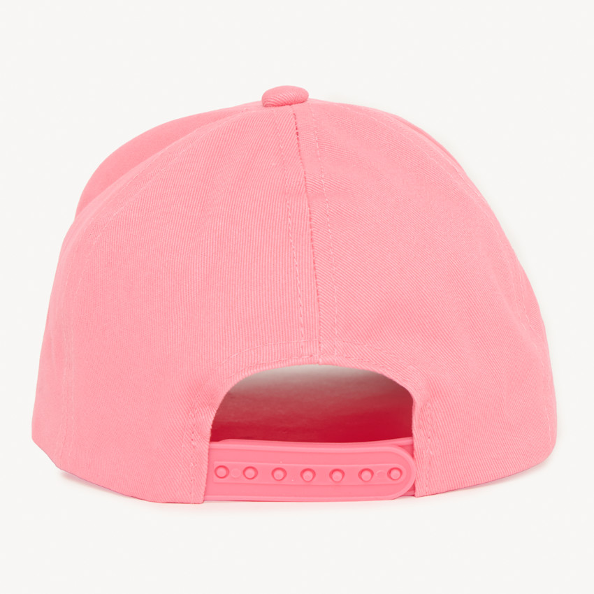 Casquette rose uni avec broderie nœud en relief pour fille  