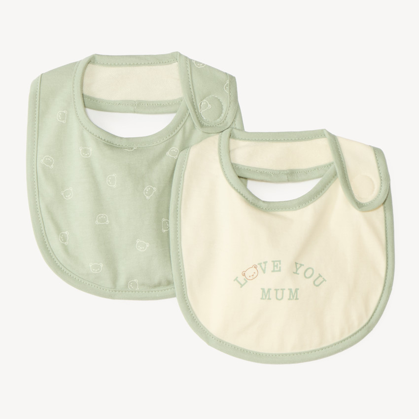 Lot 2 bavoirs motifs ourson pour bébé garçon