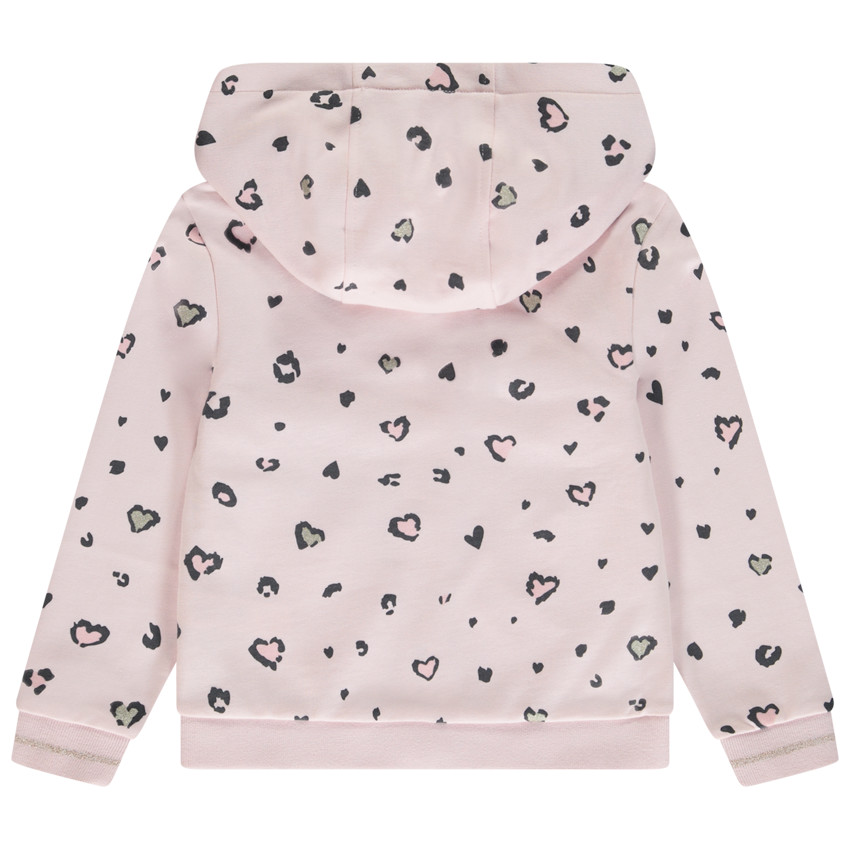 Gilet à capuche imprimé fantaisie pour fille 
