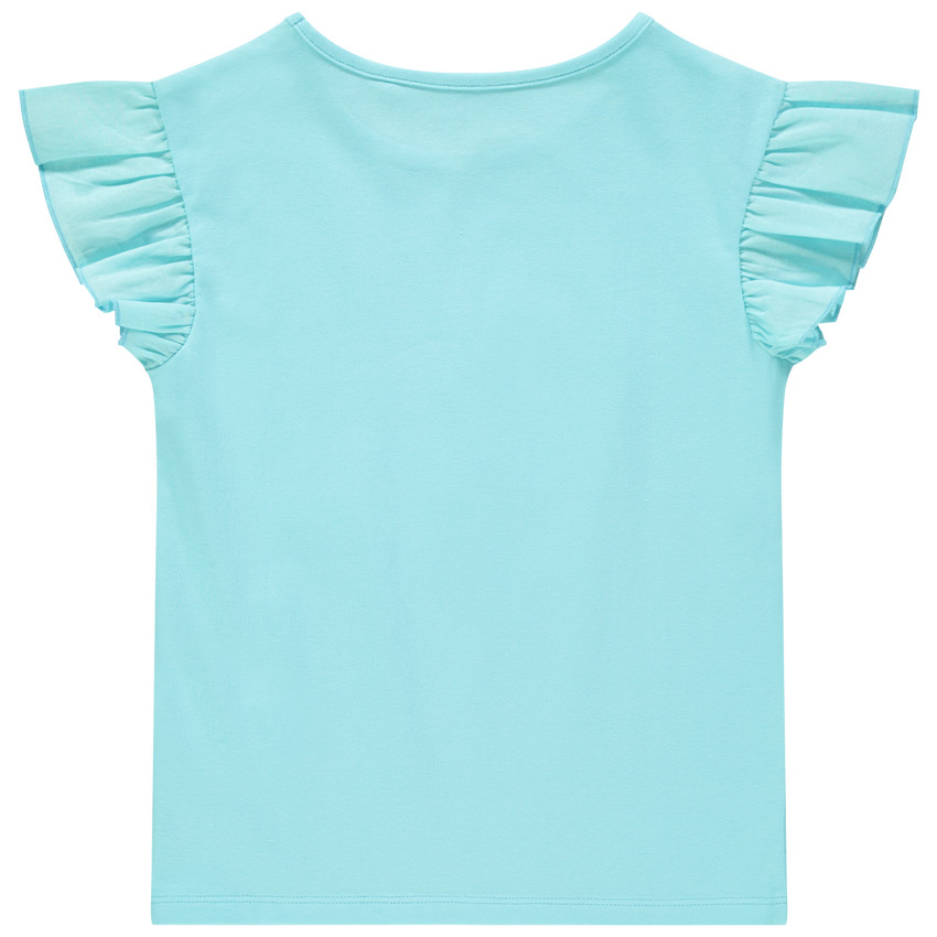 T-shirt manches courtes volantées print citron pailleté pour fille  