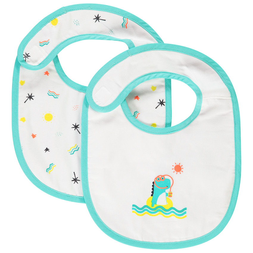 Lot de 2 bavoirs en éponge pour bébé garçon