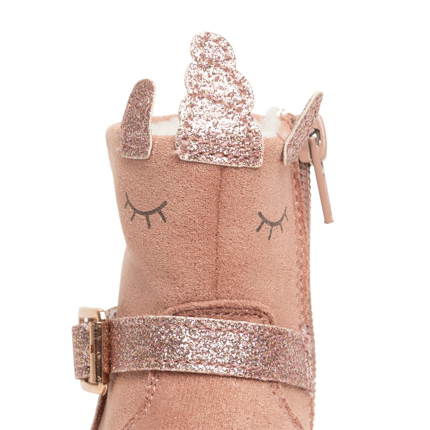 Bottines à effet irisé print Licorne à détails pailletés pour fille 