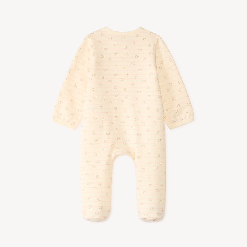 Dors-bien zippé en velours rayé bébé fille  