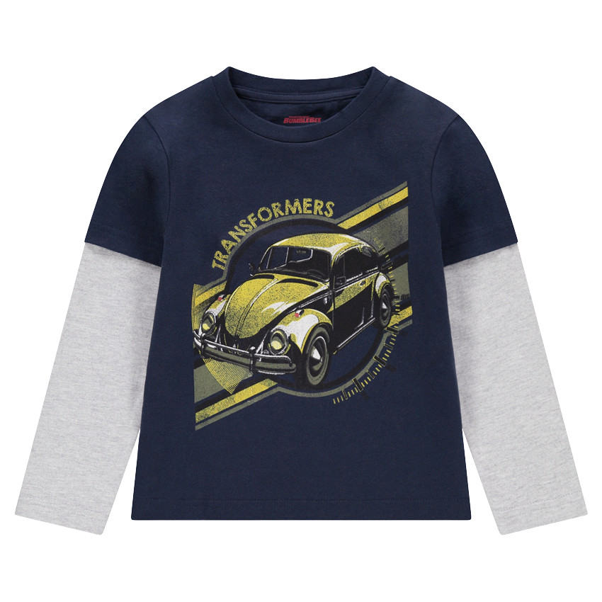 Tee-shirt manches longues effet 2 en 1 avec print Transformers 