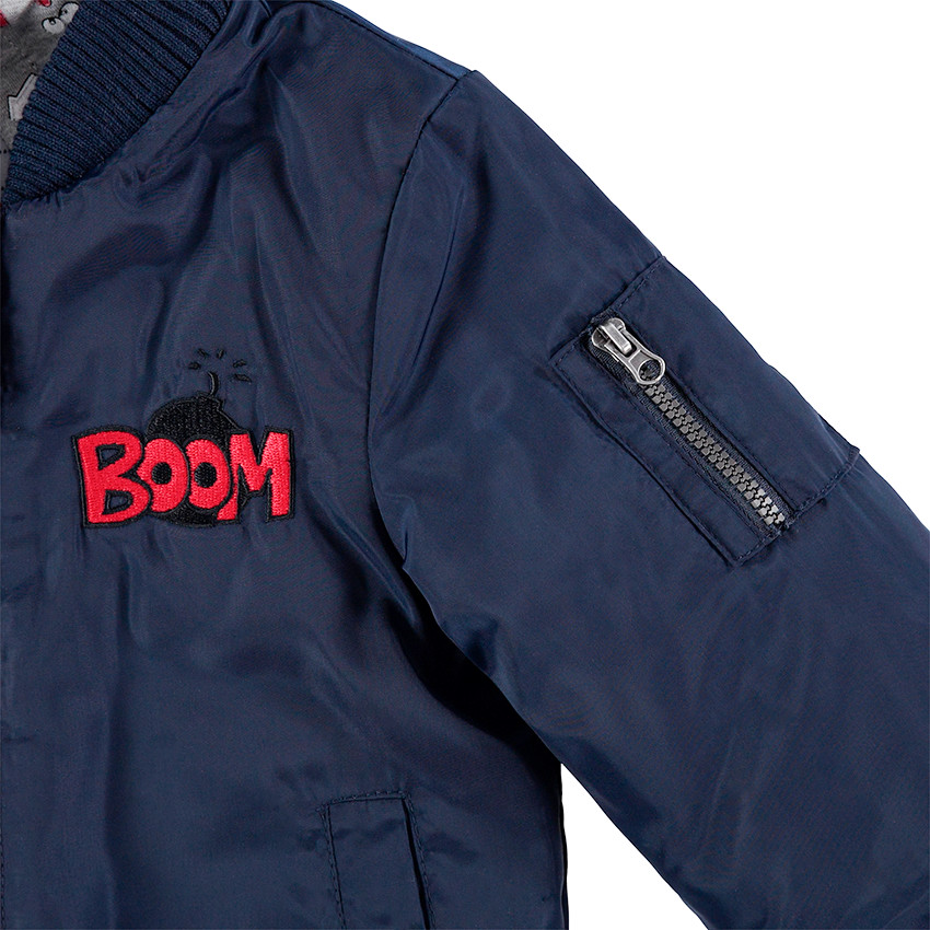 Blouson esprit bomber avec poches et capuche imprimée amovible 