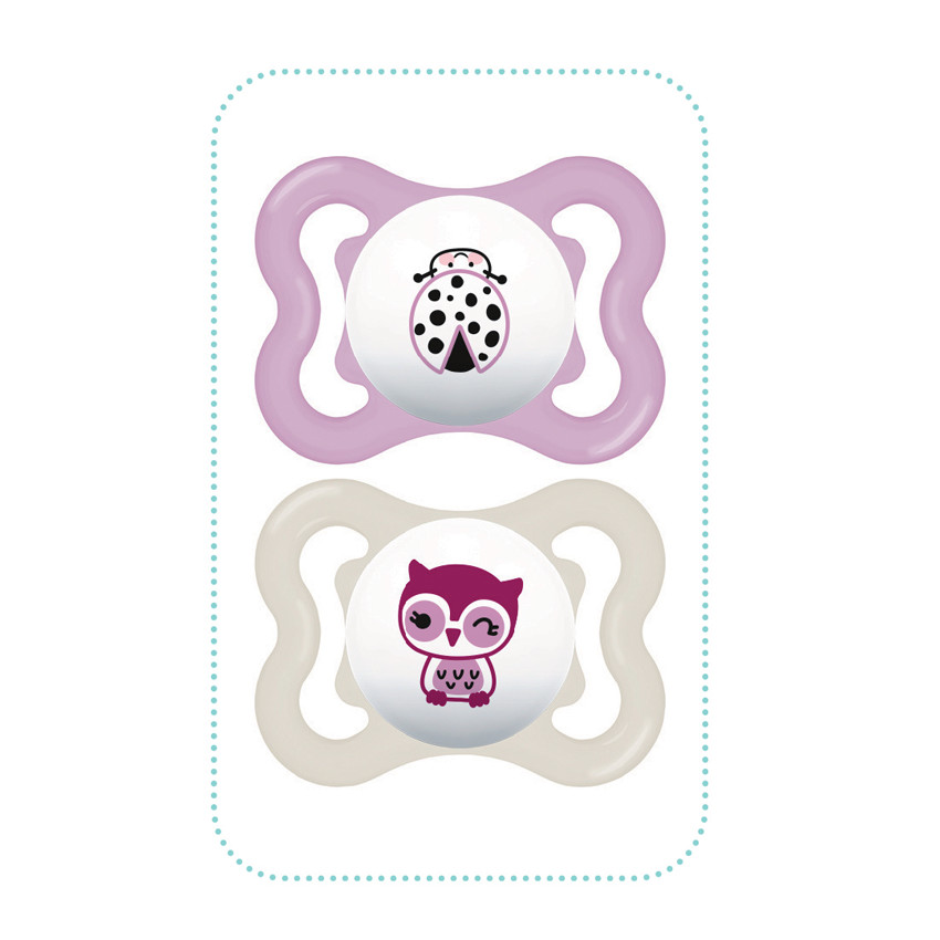 Lot de 2 sucettes SUPREME en silicone 2/6m+ 