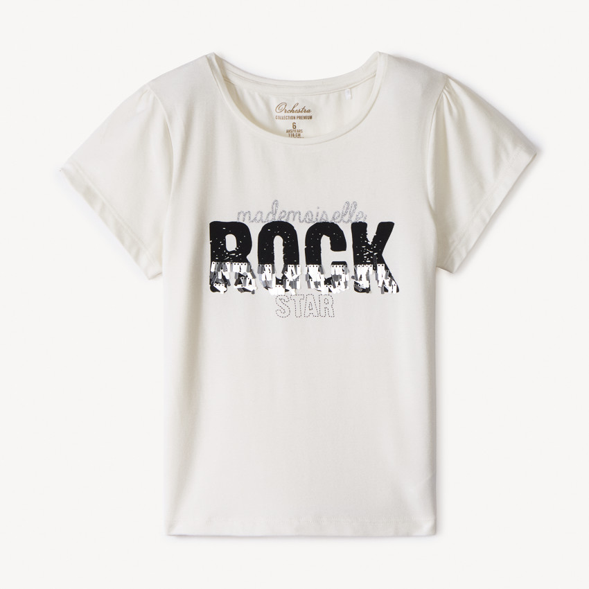 T-shirt manches courtes à sequins pour fille