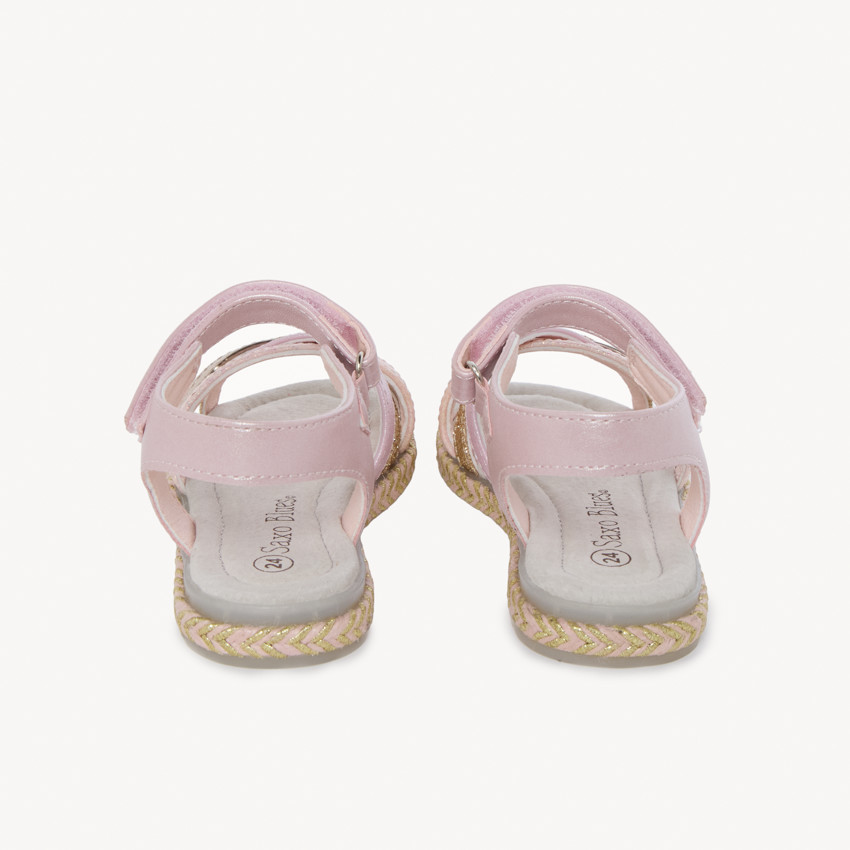 Sandales violettes à paillettes dorées pour fille 