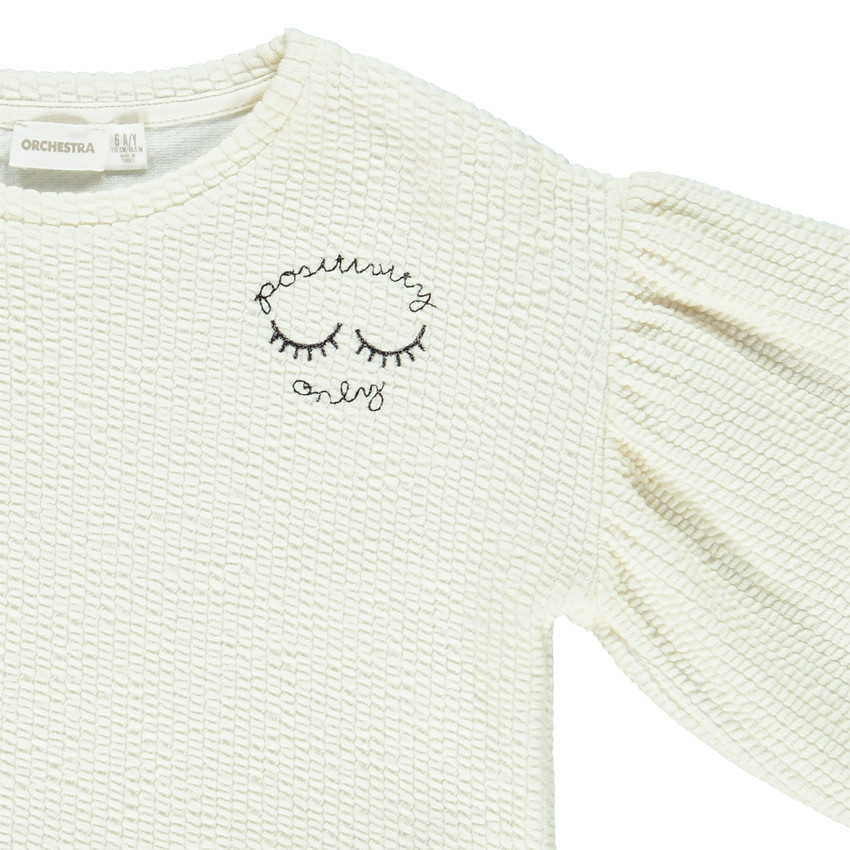 Sweat en molleton maille fantaisie pour fille 