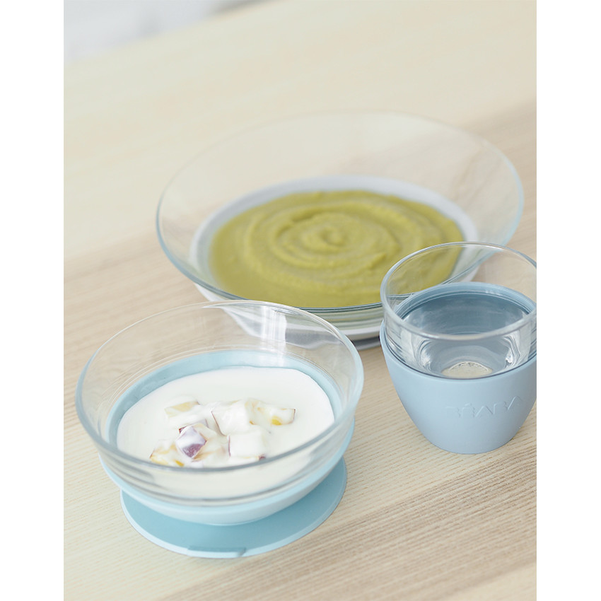 Set repas 3 pièces en verre - Jungle - Bleu (Béaba) - Image 5