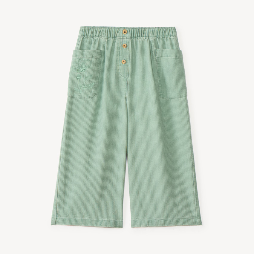 Pantalon large bébé fille à broderie fleurie