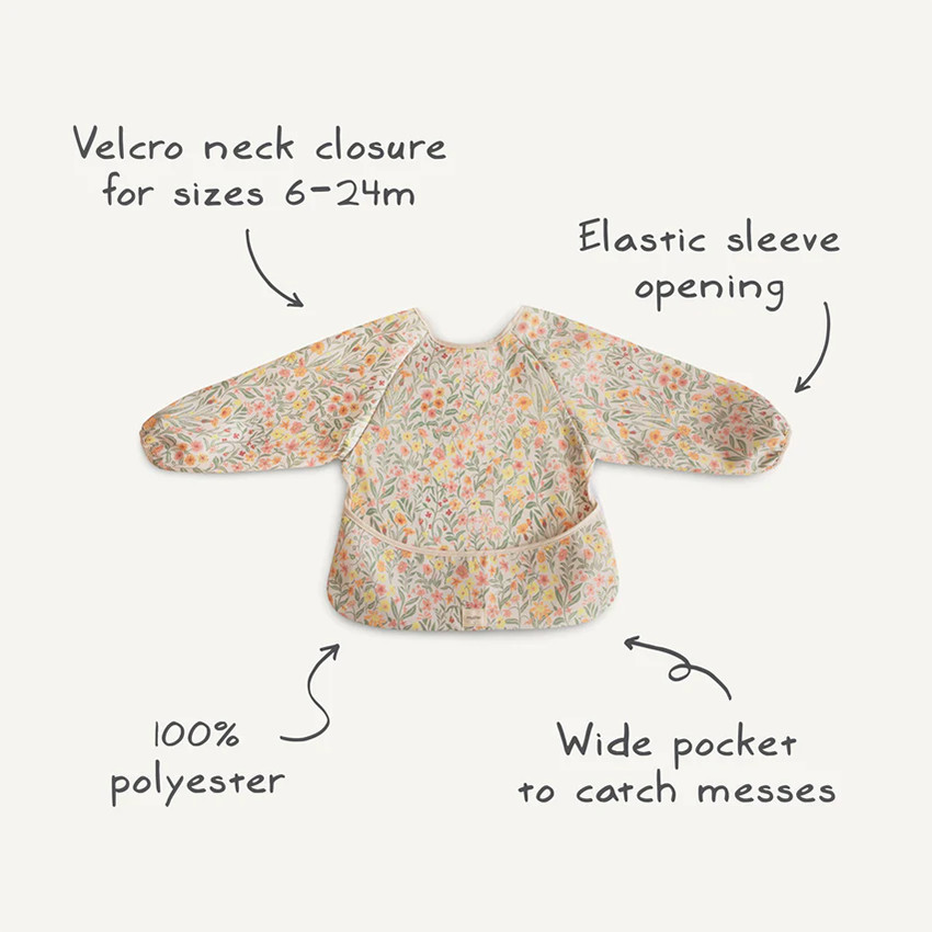 Bavoir imperméable manches longues Blush 