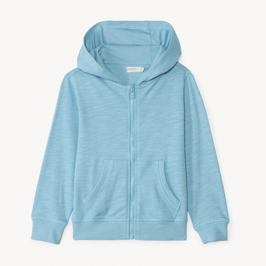 Gilet molleton uni à capuche pour garçon