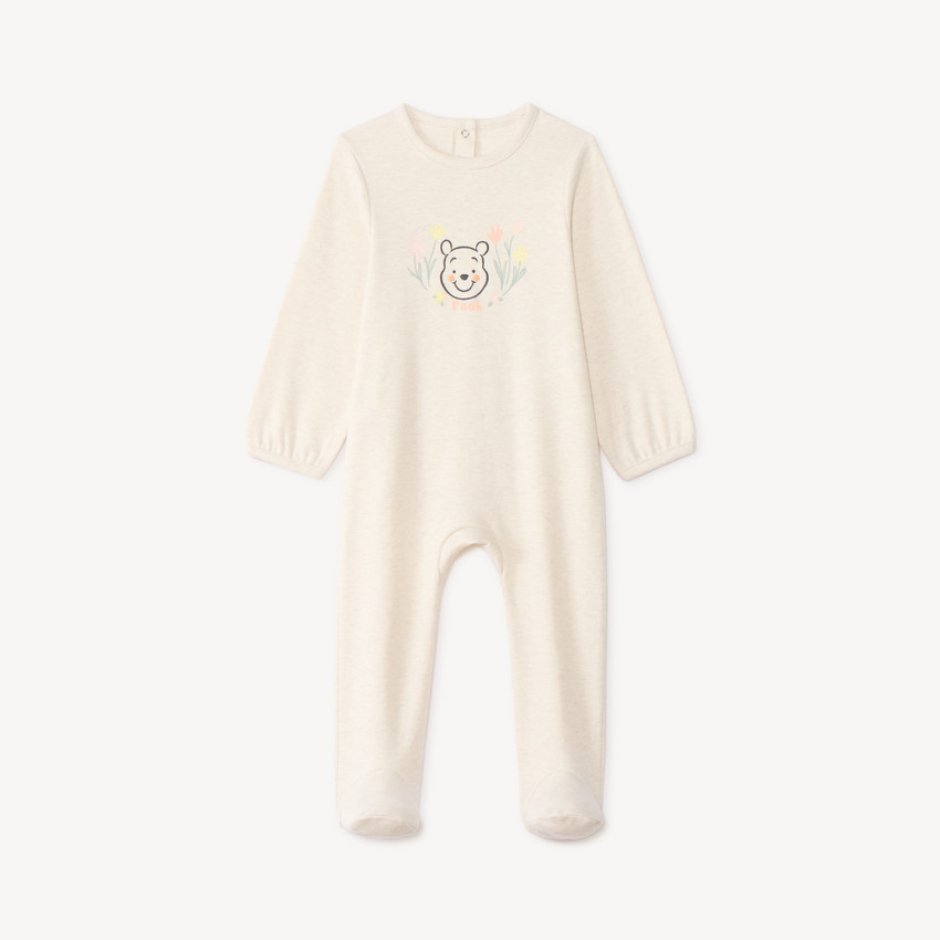 Dors-bien en interlock manches longues print Winnie l'Ourson Disney pour bébé fille (finitions différentes selon l'âge) 