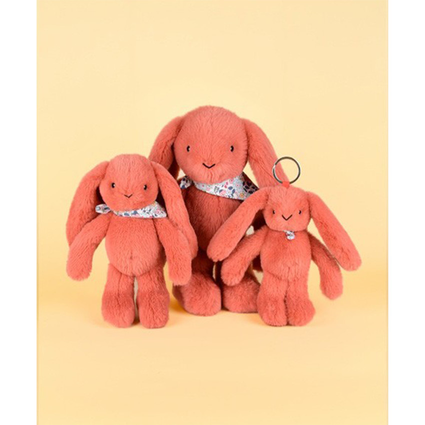 Peluche Lapin Fleurette 25cm Terracotta 