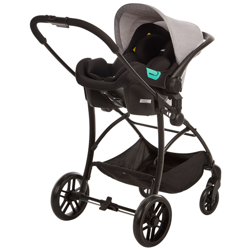 Poussette trio combinée avec siège-auto et couffin gris chiné/noir - Gris (Babycare) - Image 7