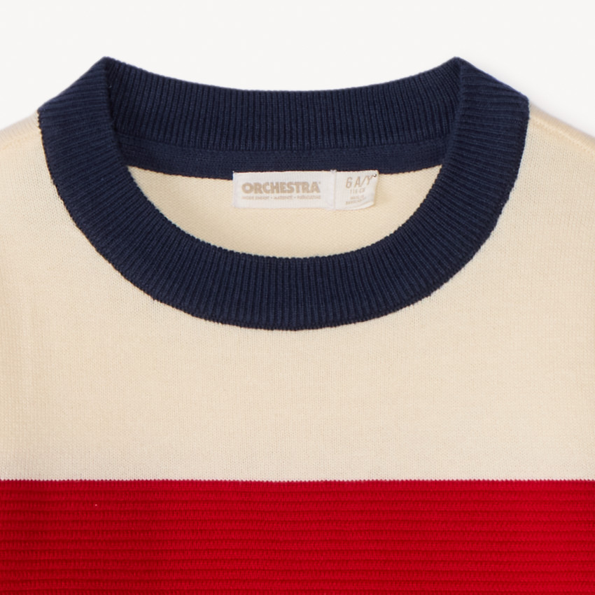 Pull rayé en tricot fantaisie pour garçon 