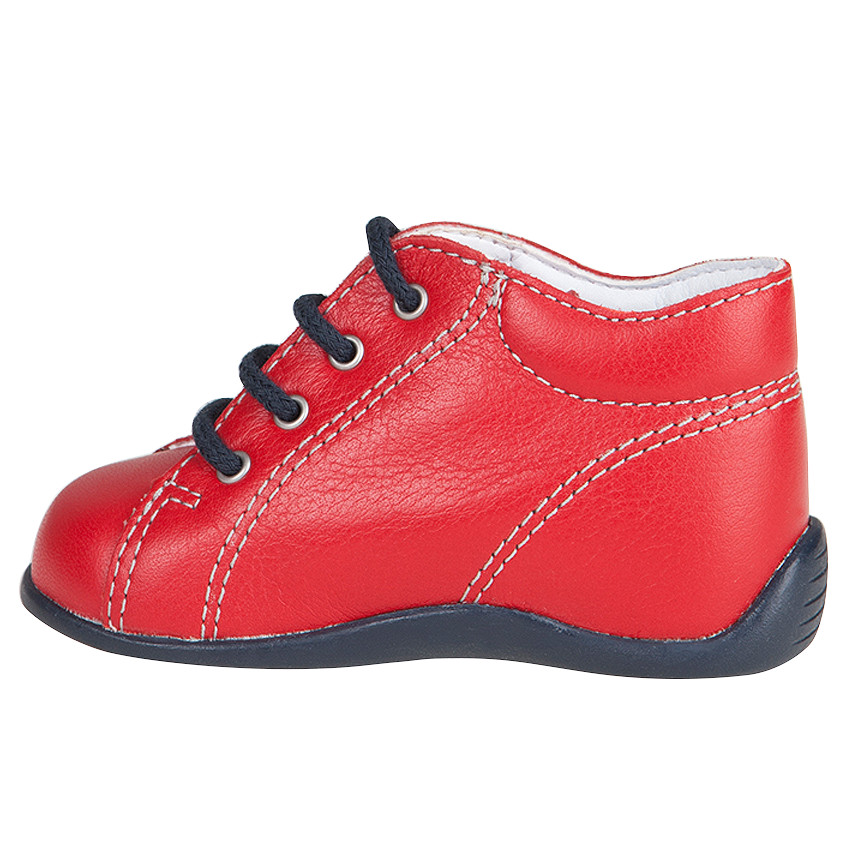 Bottillons à lacets en cuir avec inscription printée 