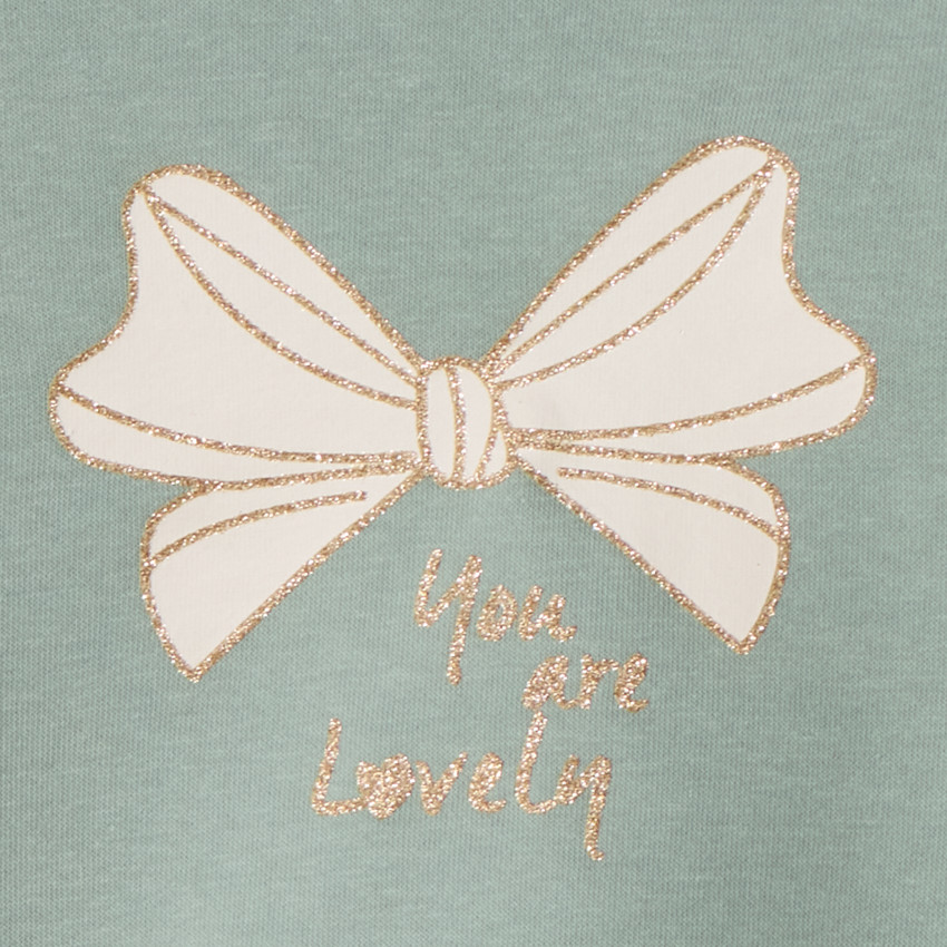 Sweat uni en molleton print love pour bébé fille 