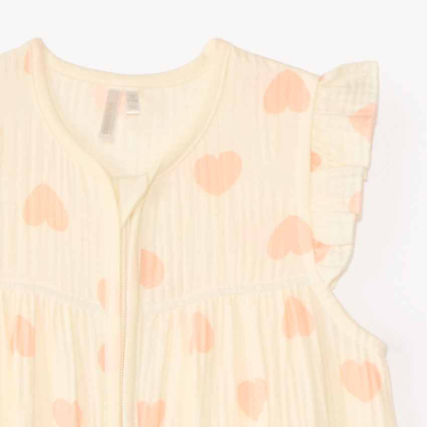 Gigoteuse TOG 0.5 sans manches imprimé cœur pour bébé fille  