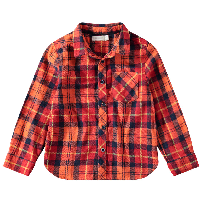 Chemise manches longues en flanelle à carreaux 