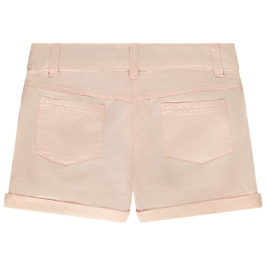 Short avec ceinture en voile de coton pour fille 