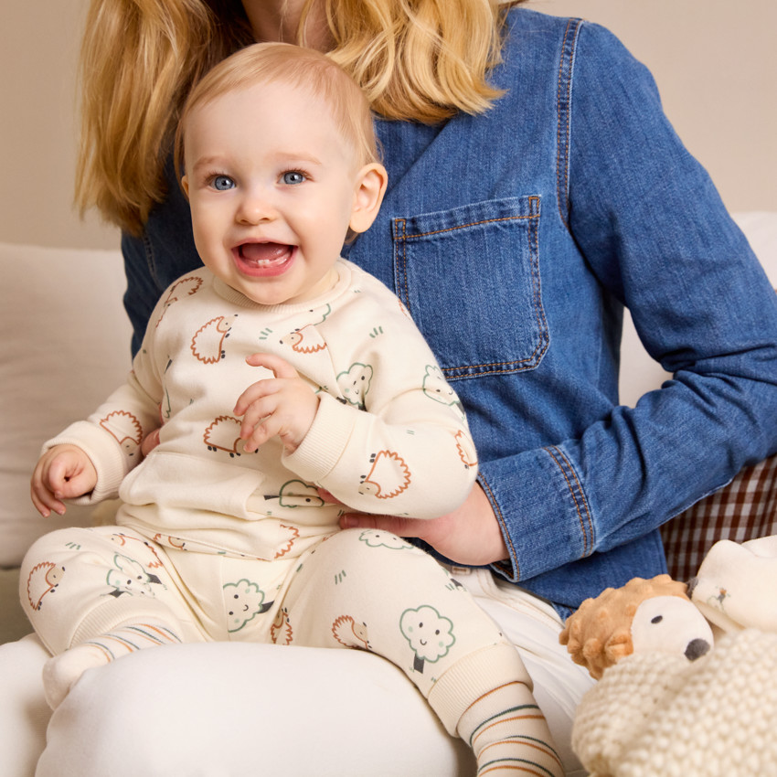 Ensemble jogging imprimé arbres/hérissons pour bébé garçon 