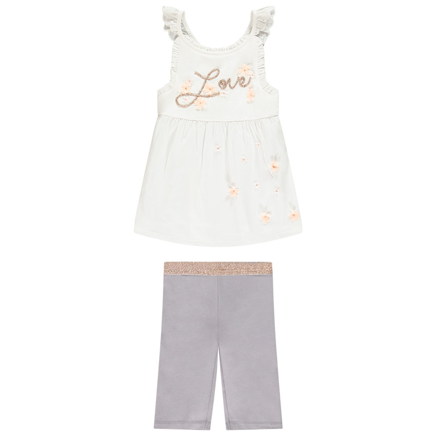 Ensemble de plage tunique + cycliste pour fille 