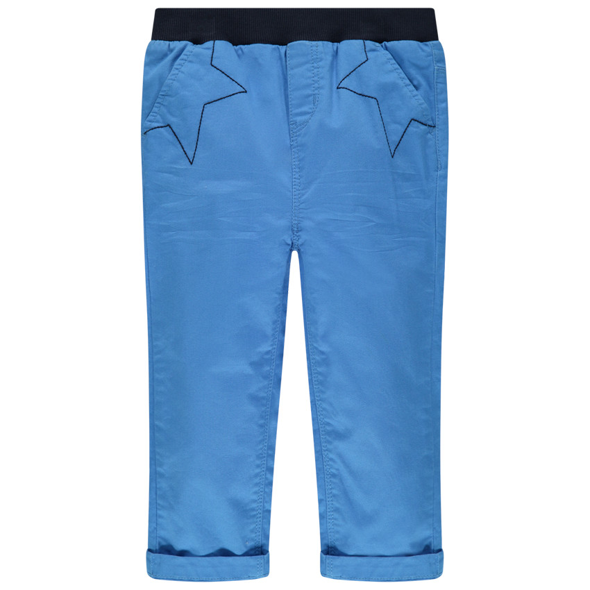 Pantalon bleu à étoiles brodées 