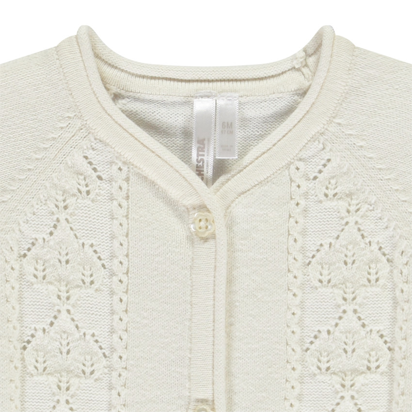 Gilet en tricot ajouré pour bébé fille 