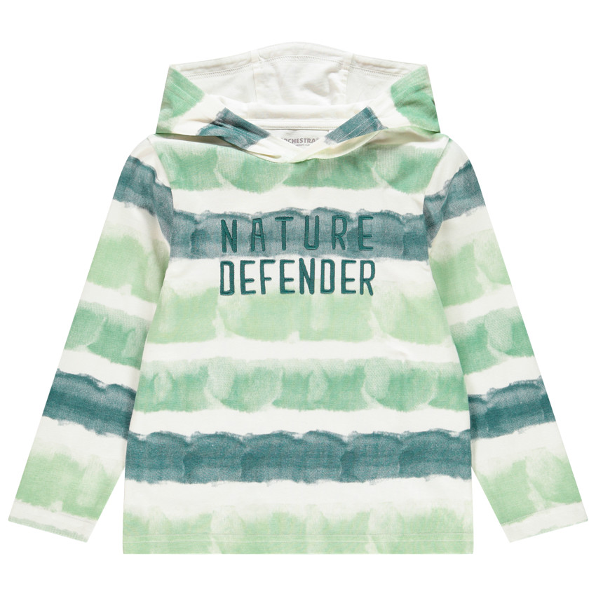 T-shirt manches longues à capuche tie and dye pour enfant garçon 