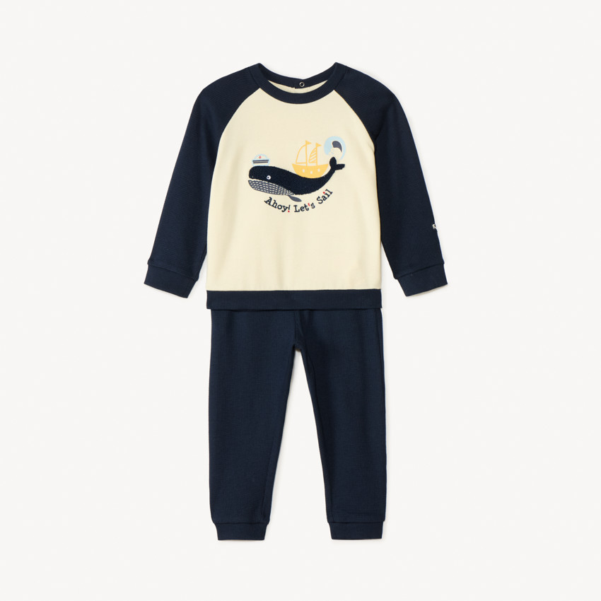 Ensemble de jogging en molleton motif baleine pour bébé garçon 