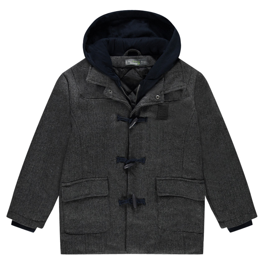 Junior - Duffle coat à chevrons avec capuche amovible 