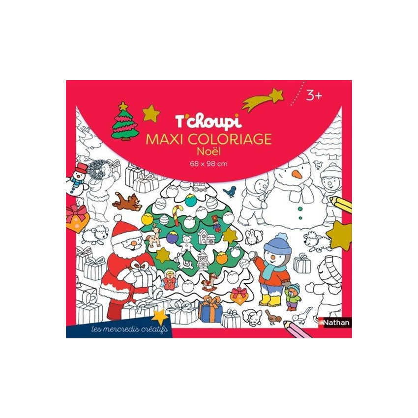 Livre T'choupi maxi coloriage Noël  