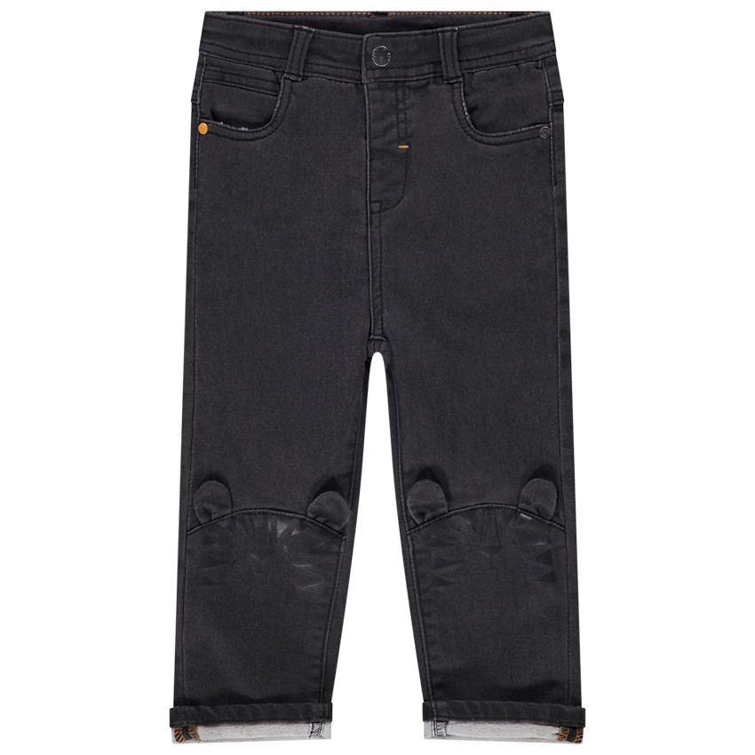 Jean uni print tigre et oreilles en relief pour bébé garçon 