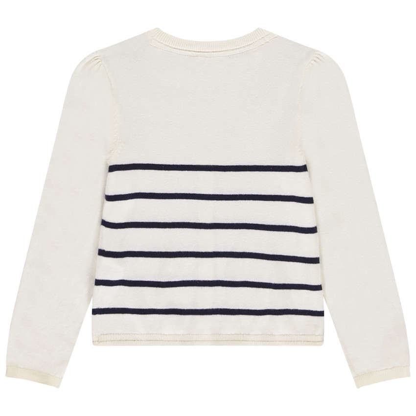 Gilet en tricot rayé et lurex pour fille 