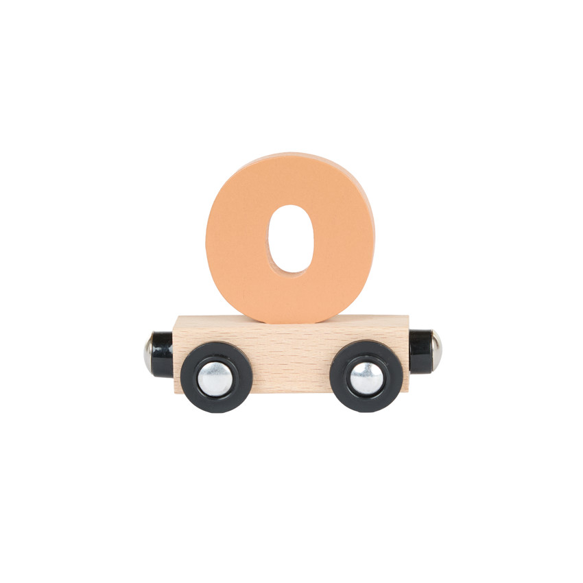 Lettre "O" wagon en bois - marron