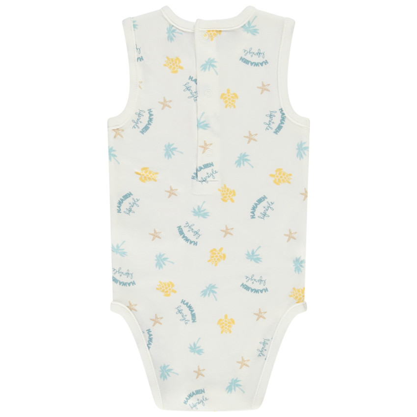 Lot de 7 bodies sans manches print Hawaii pour bébé garçon 