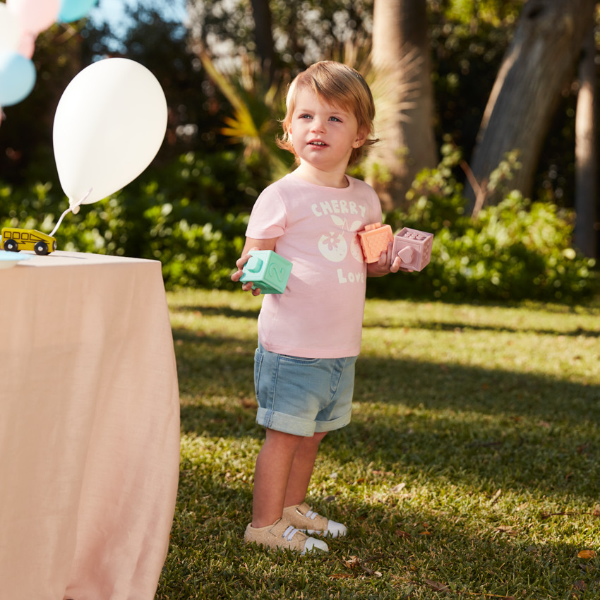 T-shirt manches courtes avec print fantaisie pour bébé fille 