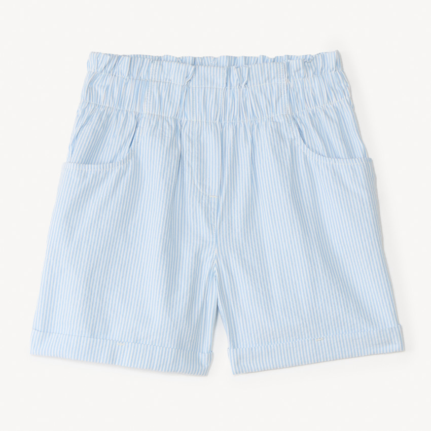 Short évasé en seersucker rayé pour fille 
