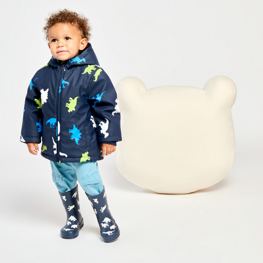 Parka gomme à couleur changeante imprimé dinos pour bébé garçon