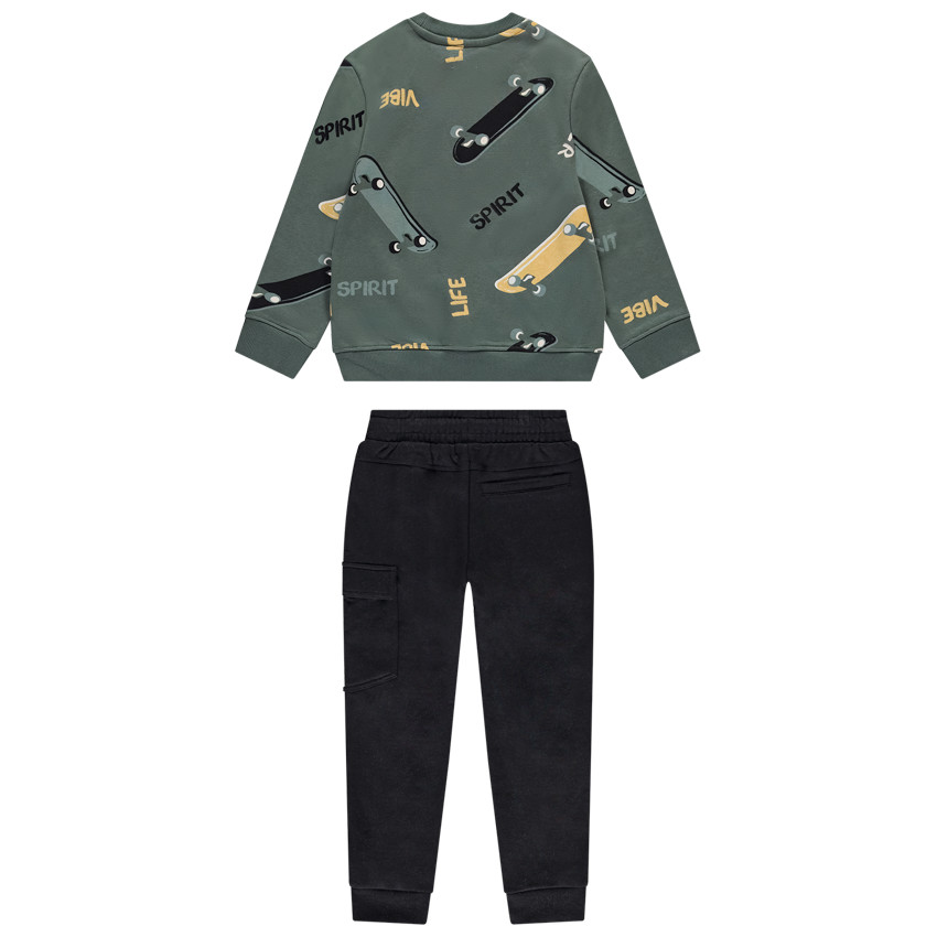 Ensemble jogging + sweat imprimé skate pour garçon  