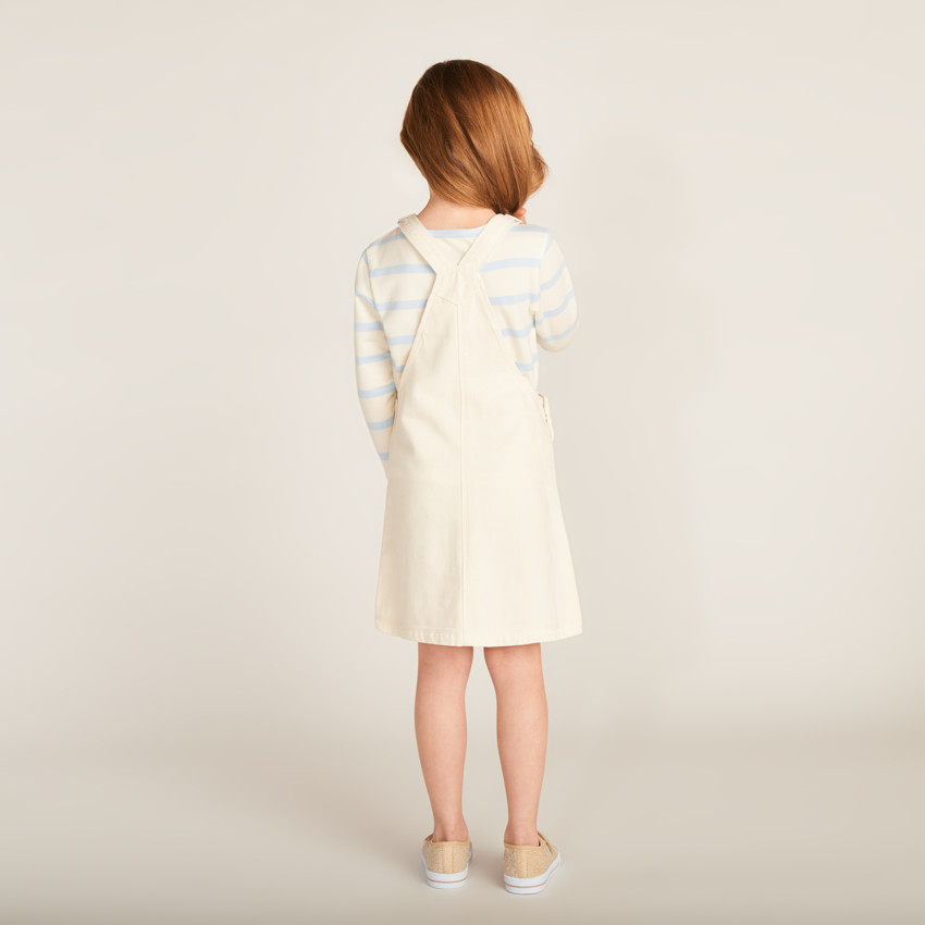 Robe salopette avec poches plaquées pour fille 