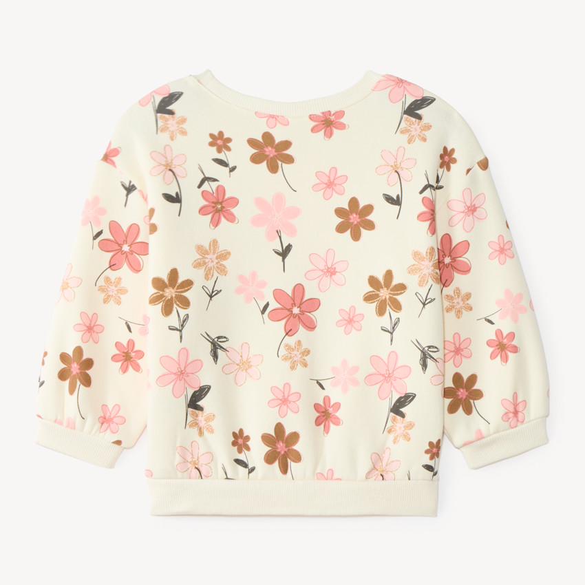 Sweat molleton oversize bébé fille imprimé fantaisie 