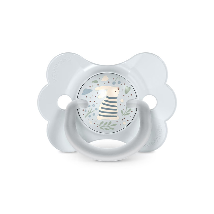 Sucette physiologique en silicone SX PRO Wonderland Butterfly 0-6M décorée en bleu 