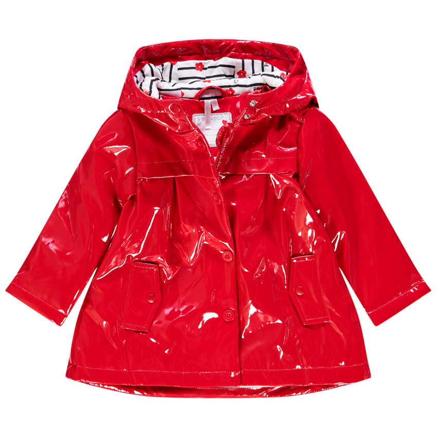Parka vernie rouge pour bébé fille 