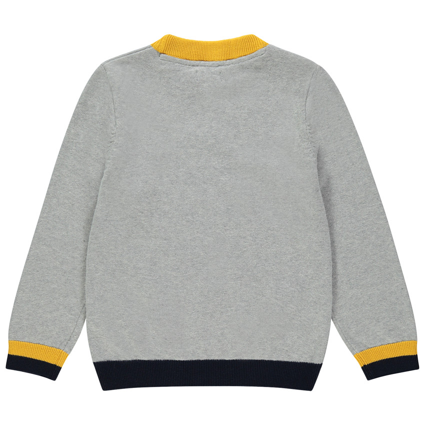 Pull en tricot avec casque en relief et détails contrastés 