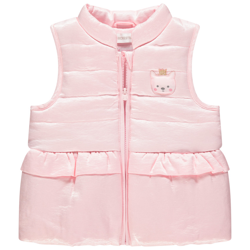 Doudoune sans manches irisée avec animal brodé 