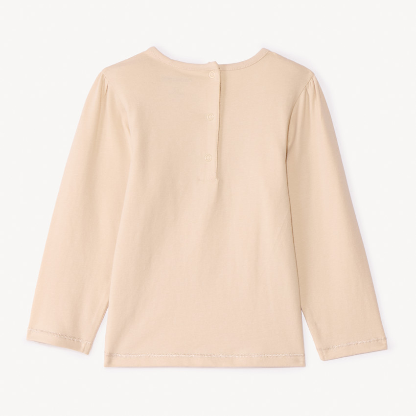 T-shirt manches longues uni à print fantaisie pour bébé fille  